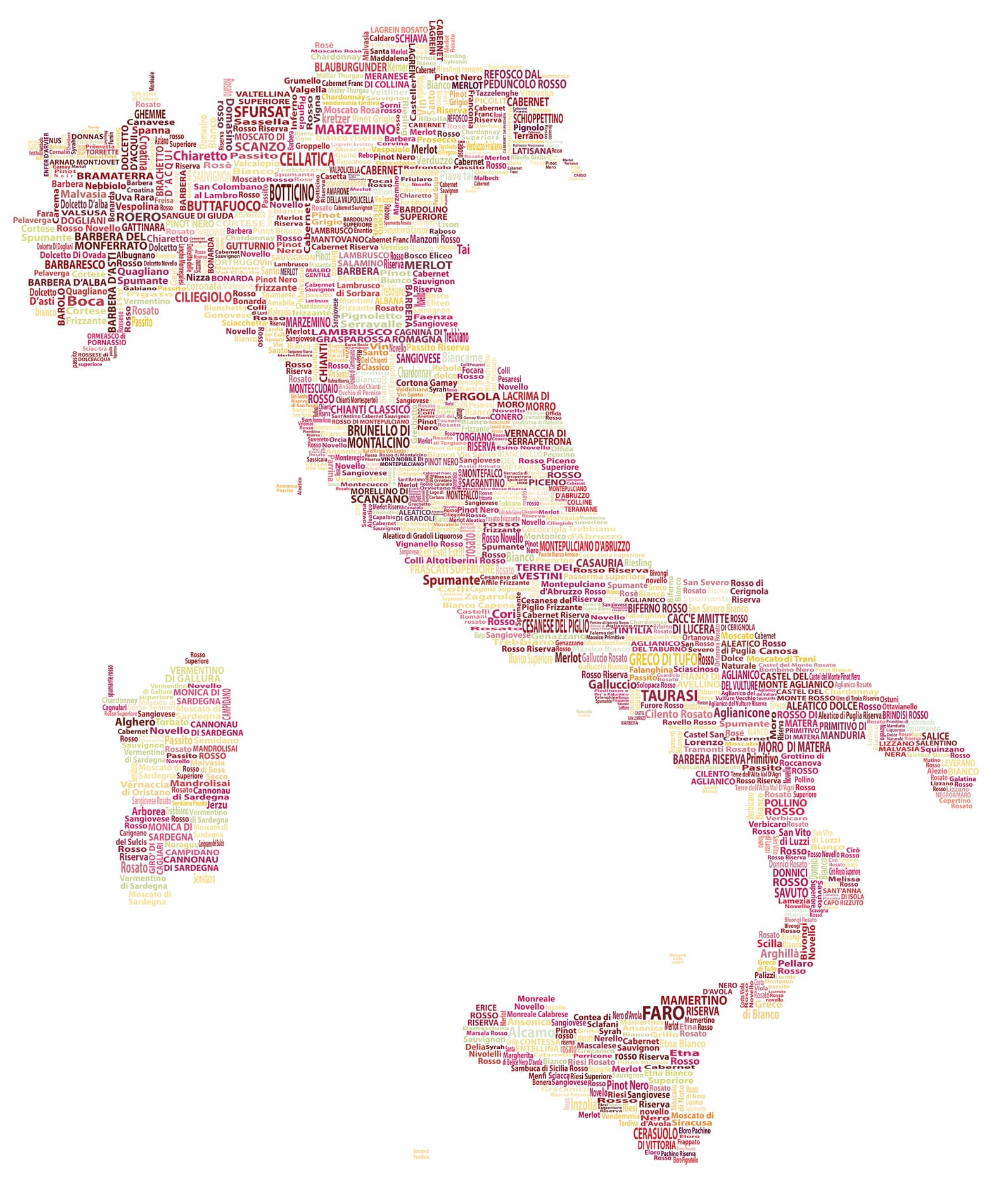 Karte der italienischen Weine