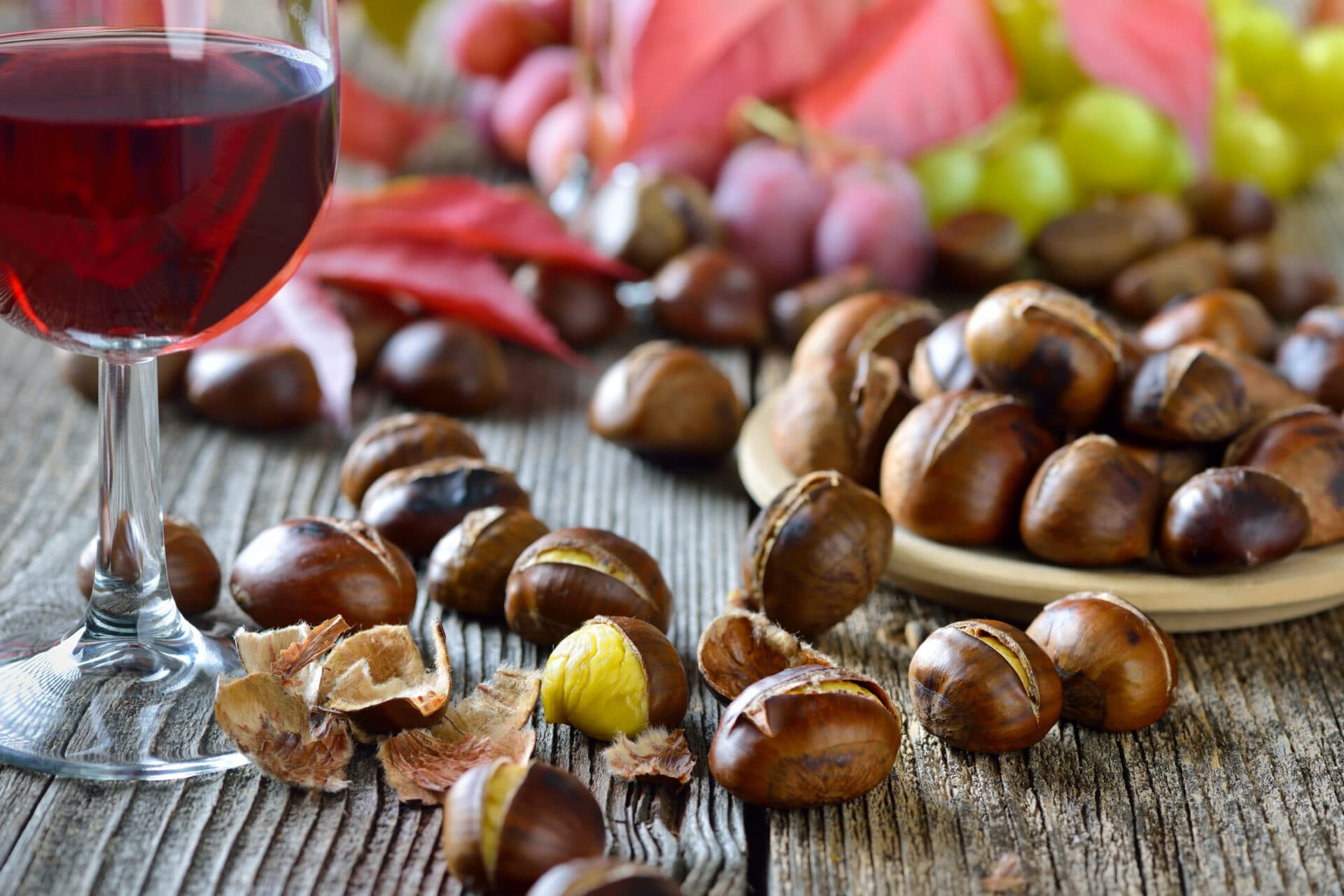 Maronen und Wein in Südtirol