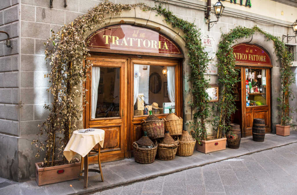 Traditionelle Wein Trattoria in Italien