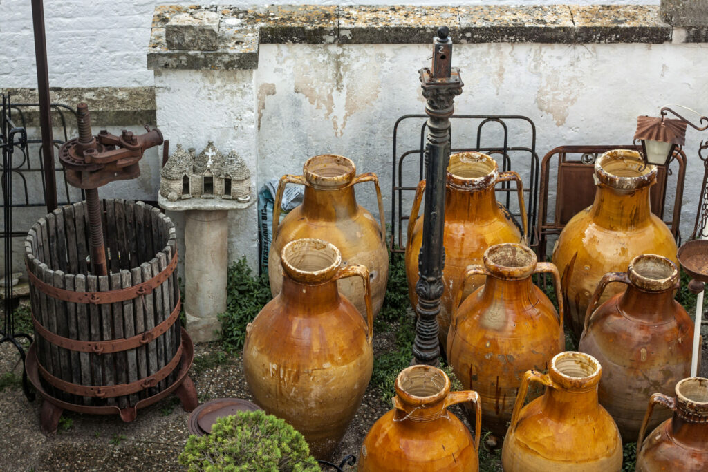 Traditionelle Weinpresse aus Apulien